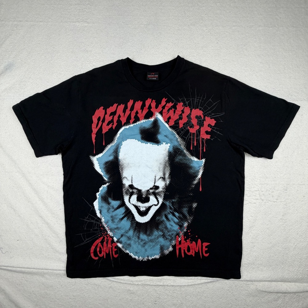 IT Chapter Two Shoe Palace Pennywise Come Home Black Graphic T-Shirt Mens XL